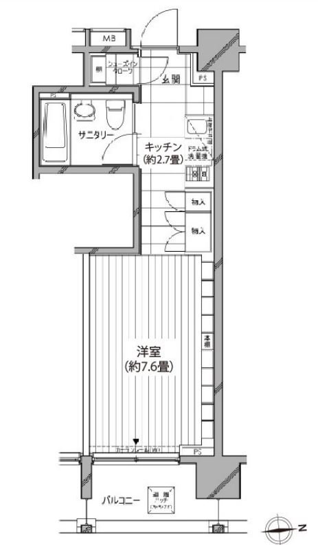 カスタリア麻布十番七面坂　305号室　間取り