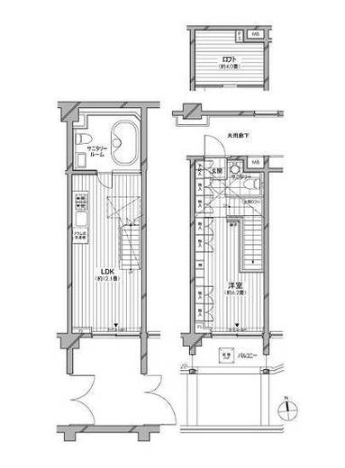 カスタリア麻布十番七面坂　105号室　間取り