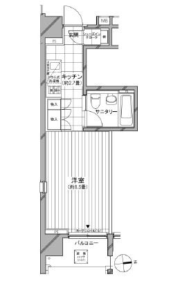 カスタリア麻布十番七面坂　208号室　間取り