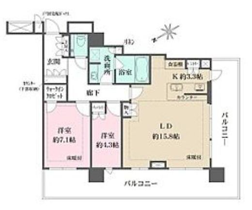 ザ・パークハウス戸越公園タワー　2105号室　間取り