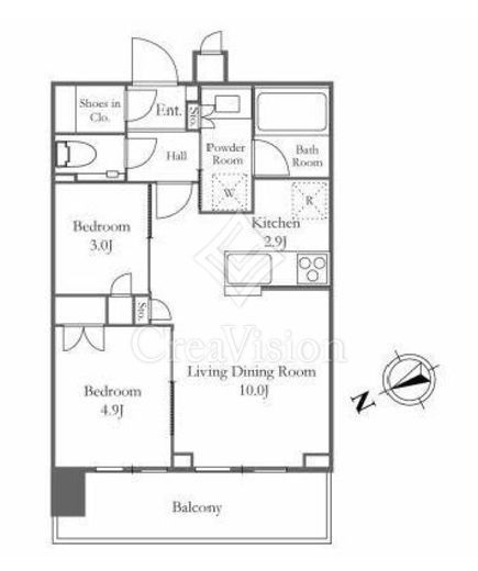 ザ・パークハウス戸越公園タワー　6F1号室　間取り