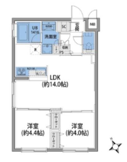 ルネサンスコート桜新町　301号室　間取り