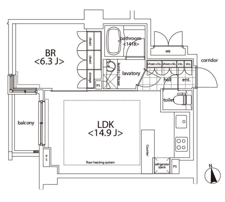 カスタリア麻布十番　305号室　間取り