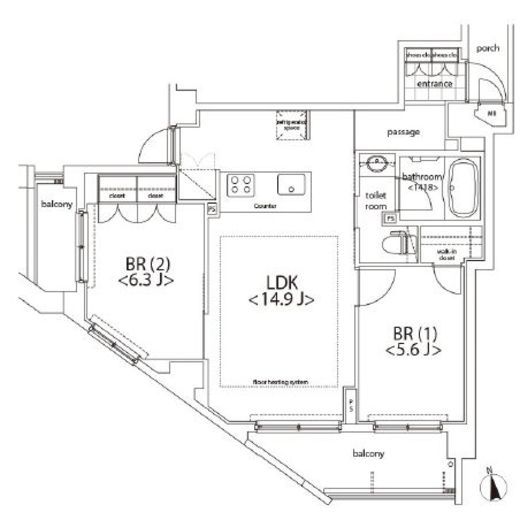 カスタリア麻布十番　401号室　間取り