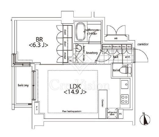カスタリア麻布十番　605号室　間取り