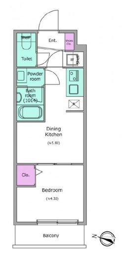 ドゥーエ梅屋敷　203号室　間取り