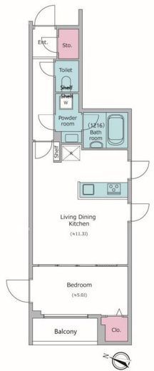 ドゥーエ梅屋敷　506号室　間取り