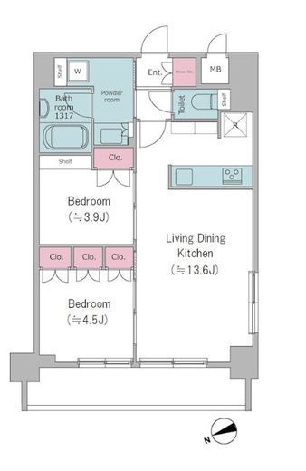 ドゥーエ西馬込Ⅱ　407号室　間取り