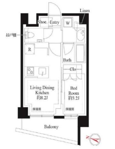 343 RESIDENCE SHINAGAWA (343レジデンス品川)　102号室　間取り