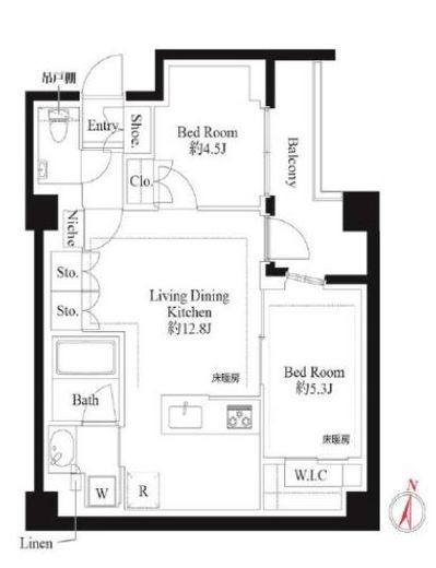 343 RESIDENCE SHINAGAWA (343レジデンス品川)　204号室　間取り