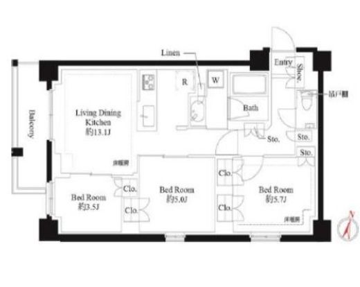 343 RESIDENCE SHINAGAWA (343レジデンス品川)　403号室　間取り