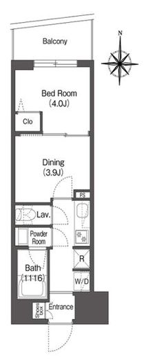 コンフォリア・リヴ西蒲田　407号室　間取り