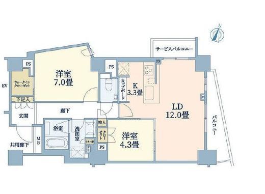 ブリリア自由が丘　4F1号室　間取り