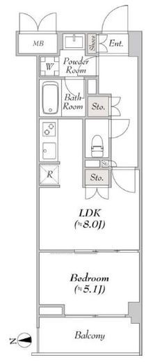 ミリアレジデンス大岡山　505号室　間取り
