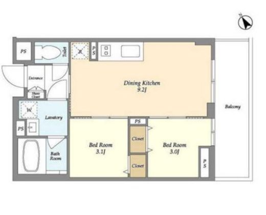 The Grand Terrace Wakabayashi　112号室　間取り