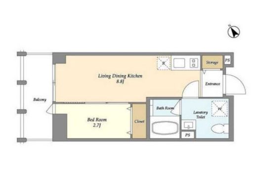 The Grand Terrace Wakabayashi　203号室　間取り