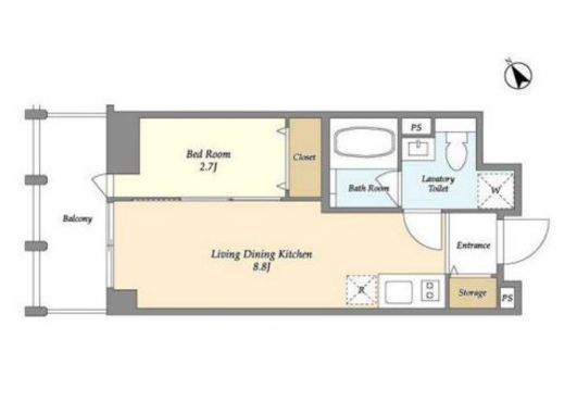 The Grand Terrace Wakabayashi　308号室　間取り