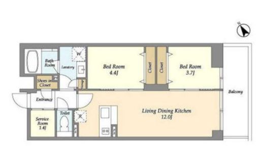 The Grand Terrace Wakabayashi　311号室　間取り