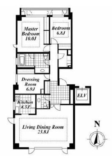 メゾンカルム三宿　2F2号室　間取り