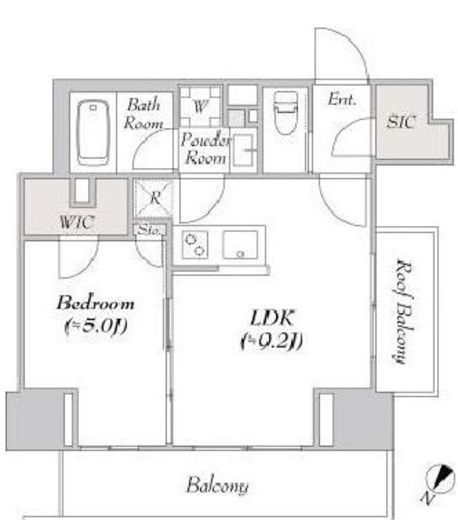 LUMIEC KITASHINAGAWA (ルミーク北品川)　802号室　間取り