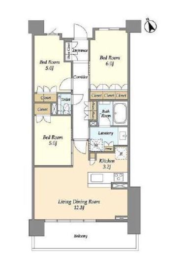 JP noie 等々力 (ジェーピーノイエ等々力)　403号室　間取り