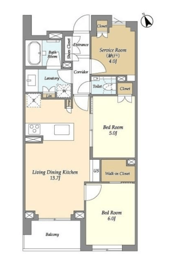 JP noie 等々力 (ジェーピーノイエ等々力)　603号室　間取り