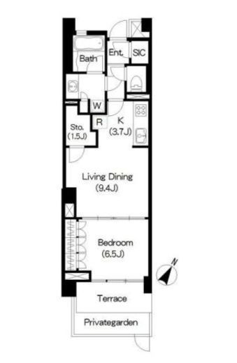 ブリリアイスト三軒茶屋ブラッサムテラス　112号室　間取り