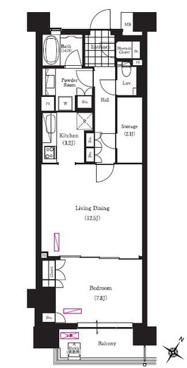 ブリリアイスト三軒茶屋ブラッサムテラス　220号室　間取り