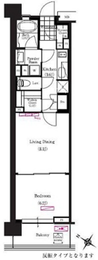 ブリリアイスト三軒茶屋ブラッサムテラス　409号室　間取り