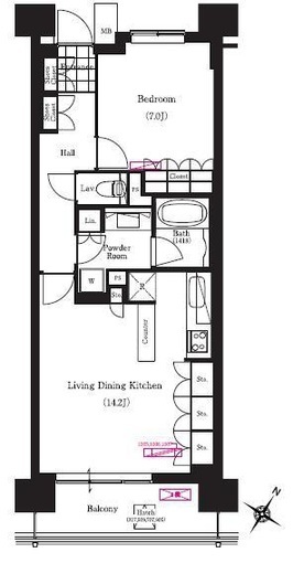 ブリリアイスト三軒茶屋ブラッサムテラス　611号室　間取り