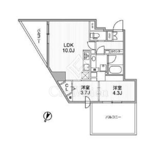 GranDuo下北沢12　403号室　間取り
