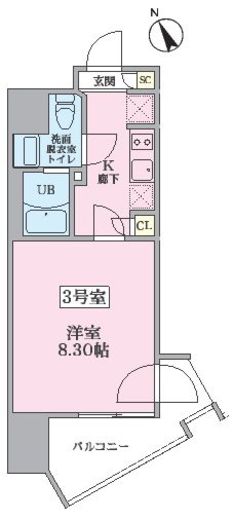 V-music蒲田　1003号室　間取り