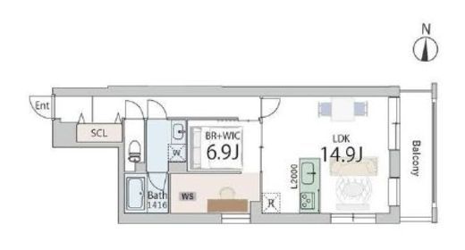 グランデュオ奥沢 (Gran Duo Okusawa)　301号室　間取り