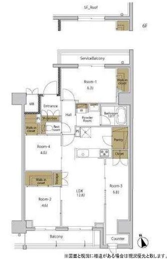 RJRプレシア大森北　707号室　間取り