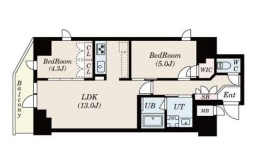 S-RESIDENCE駒沢大学駅前 (エスレジデンス駒沢大学駅前)　903号室　間取り