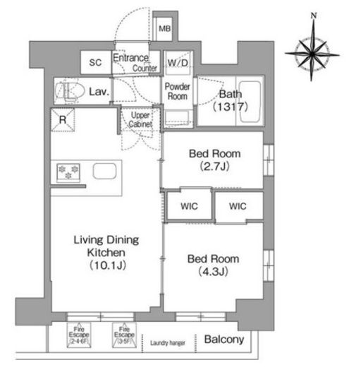 コンフォリア・リヴ品川戸越　205号室　間取り