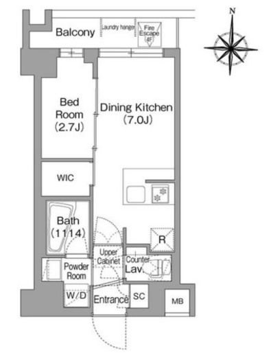 コンフォリア・リヴ品川戸越　403号室　間取り