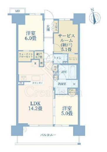 シティテラス大森西　418号室　間取り