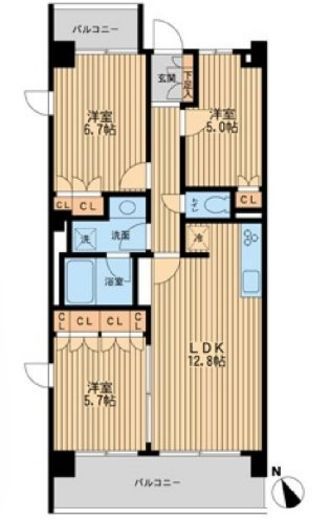 HF若林公園レジデンス　313号室　間取り