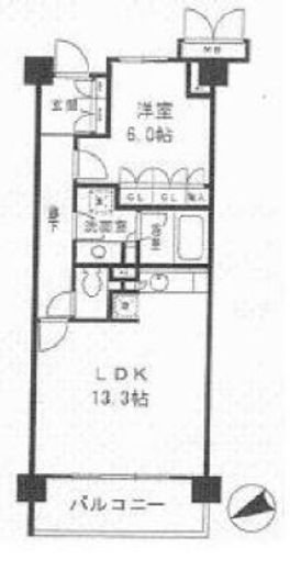 HF若林公園レジデンス　414号室　間取り