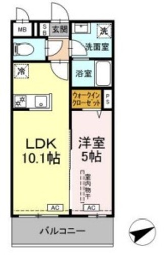ロイジェントパークス西馬込　202号室　間取り