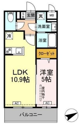 ロイジェントパークス西馬込　204号室　間取り