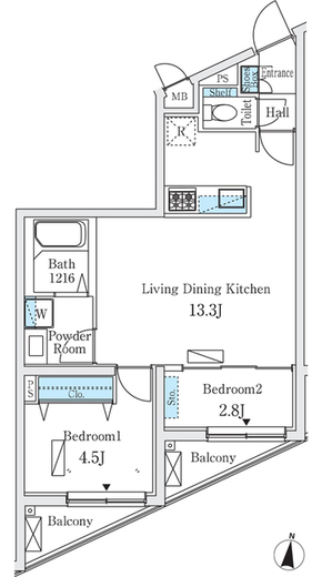 オープンブルーム用賀　503号室　間取り