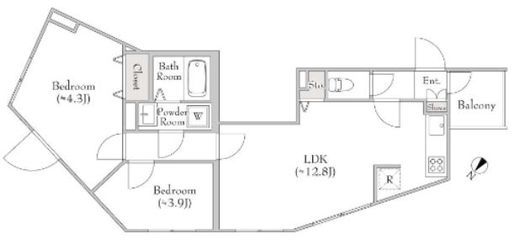 オープンブルーム用賀　505号室　間取り