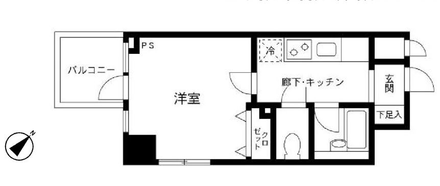 プライムアーバン飯田橋　607号室　間取り