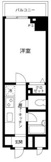 プライムアーバン飯田橋　1304号室　間取り