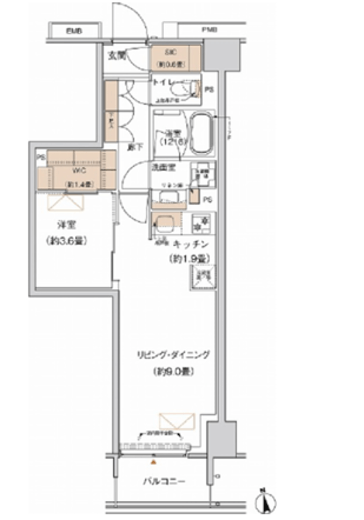 プライムネクサス大森北　609号室　間取り
