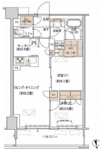 プライムネクサス大森北　638号室　間取り