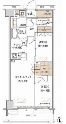 プライムネクサス大森北　816号室　間取り