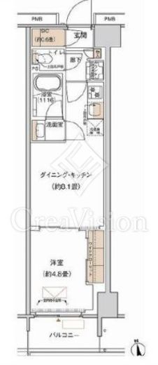 プライムネクサス大森北　411号室　間取り